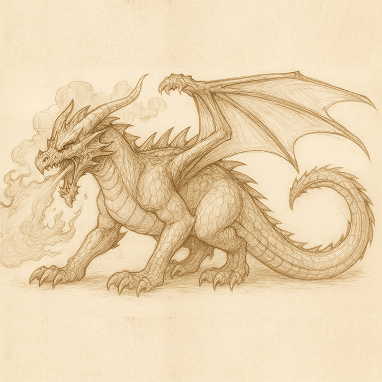 Dragon sketched by Quittman Farmer