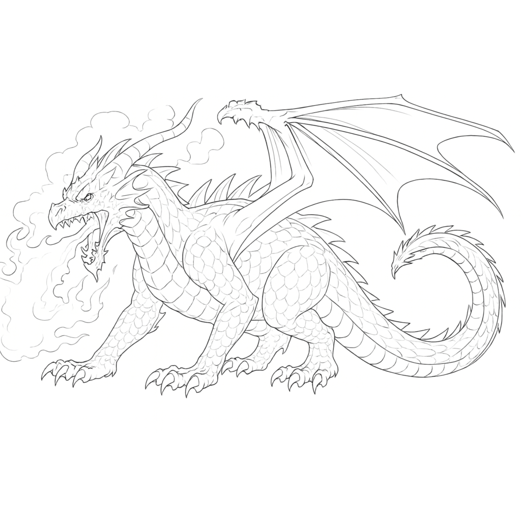 Pencil sketch of a dragon by Quittman Farmer
